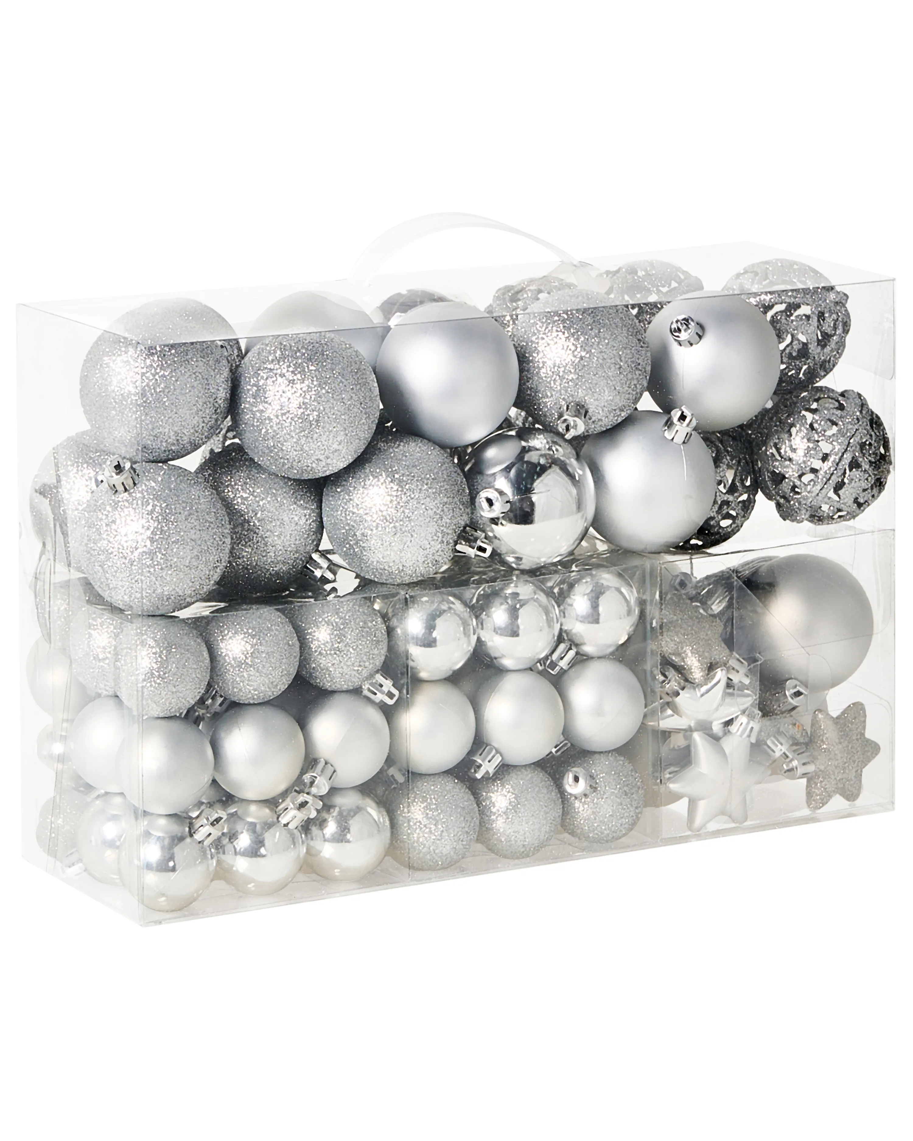 Set of 102 Baubles BANDAK Silver