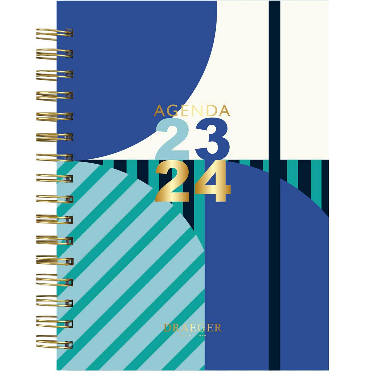 - Agenda semainier Sept2023- Août2024 - 13x18 cm - Rayures bleu