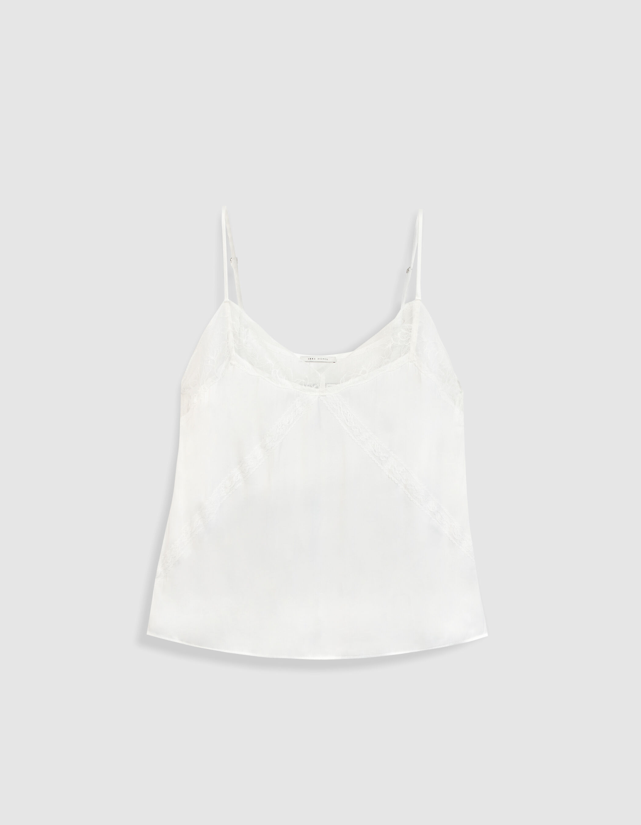 Top caraco fines bretelles blanc dentelle Femme