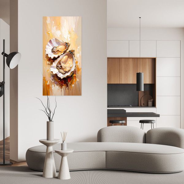 Plakat samoprzylepny do salonu Feeby Ostrygi Owoce morza Sushi 40x80