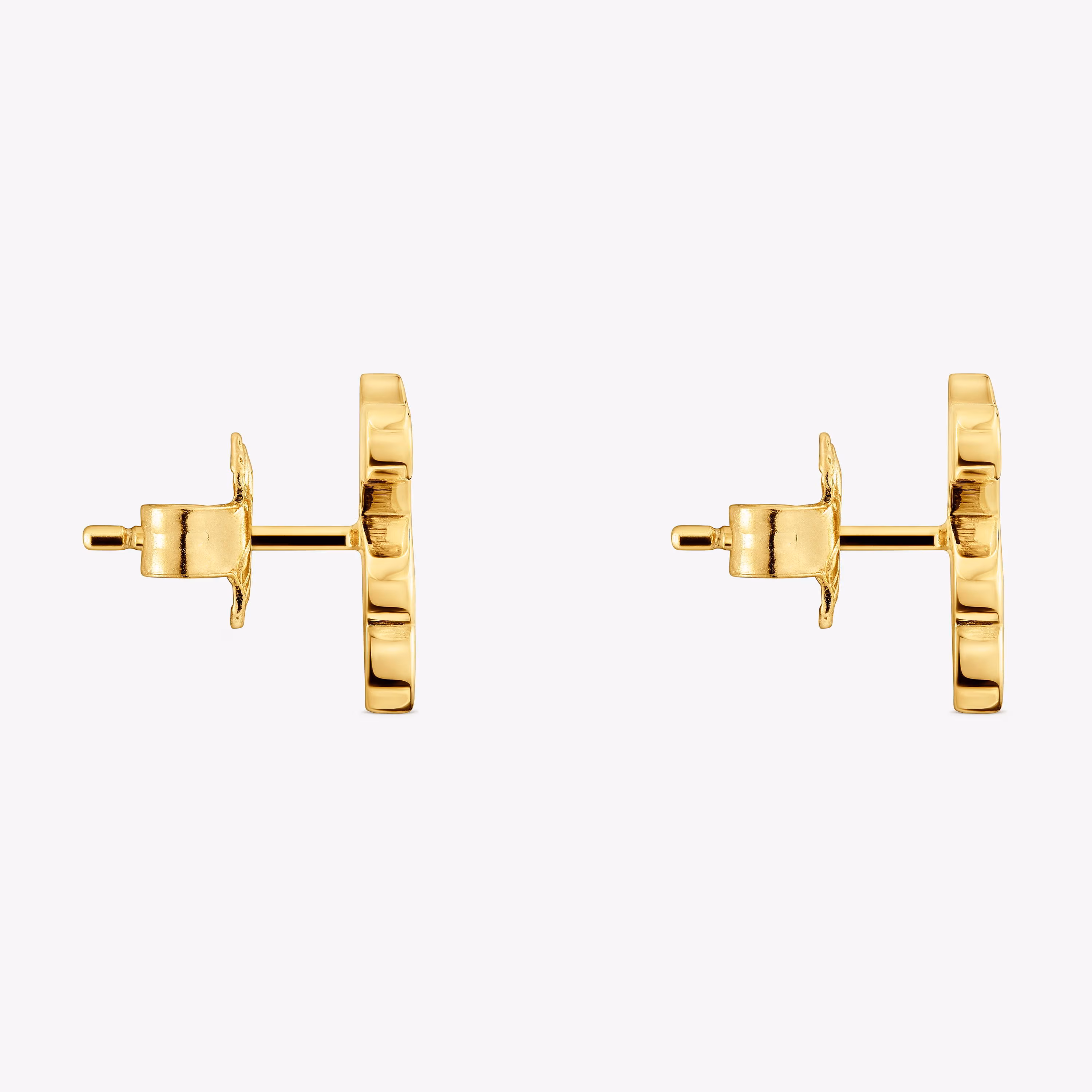 Pendientes oso con baño de oro 18 kt sobre plata 12 mm Sweet Dolls