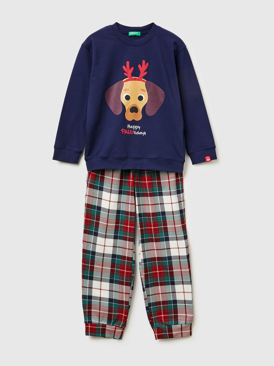 Christmas pyjamas with check bottoms