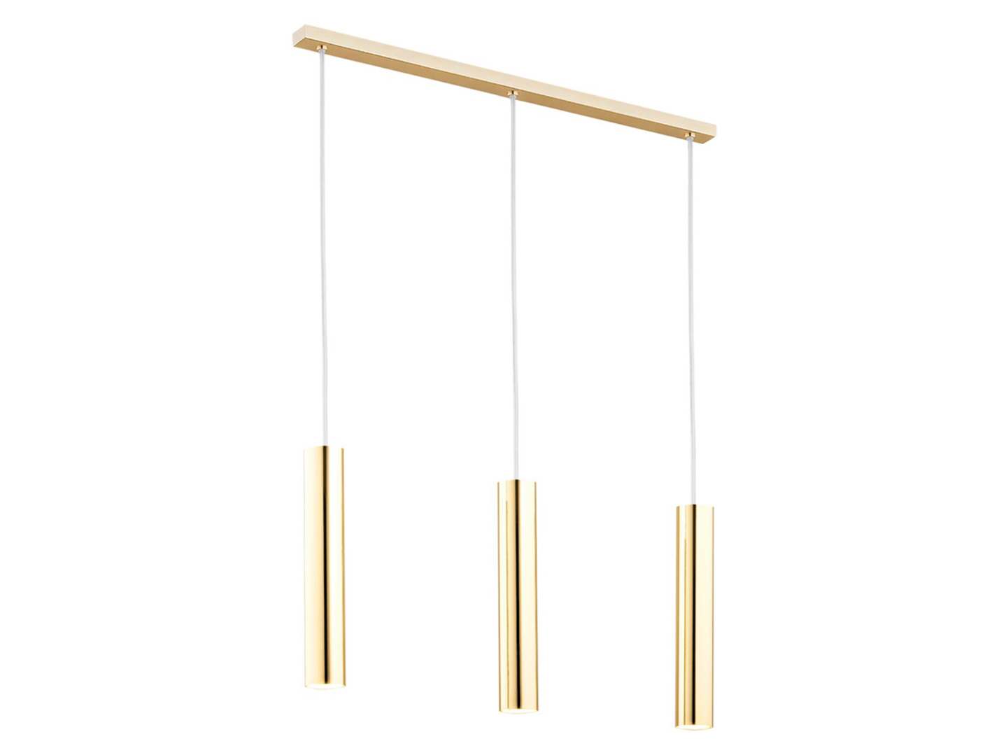 Lampa wisząca Gomera 3-punktowa stalowa złota