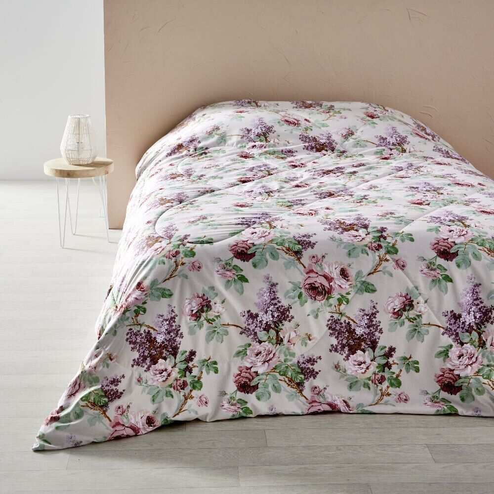 Couette imprimé roses 240x220cm polyester