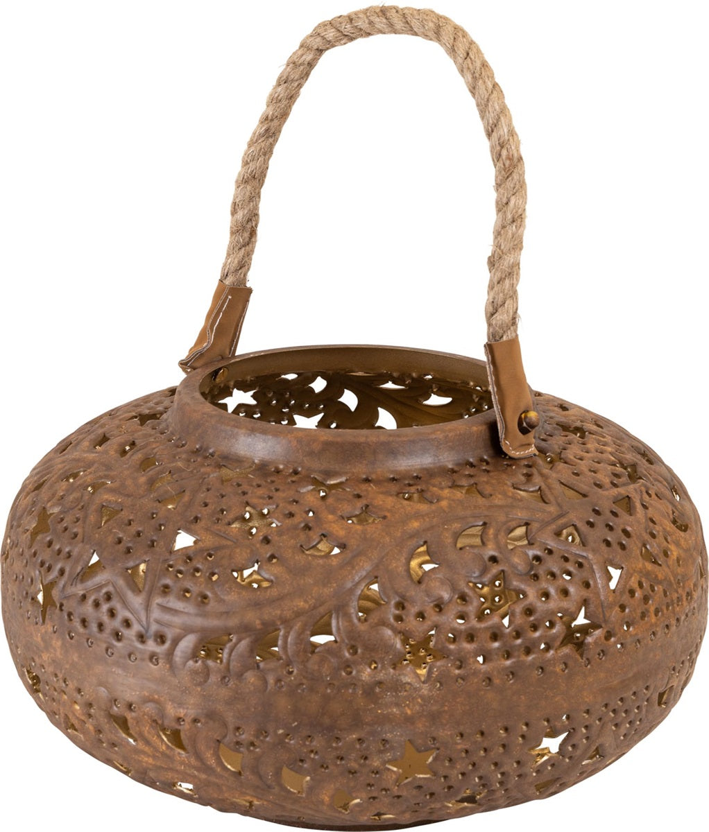 Lesli Living lantaarn Wave - zwart - Ø30x18cm