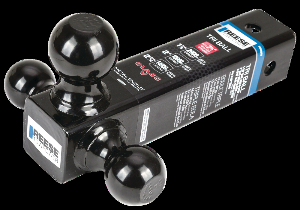 Reese Towpower Tri Ball Trailer Hitch Mount Class, Black