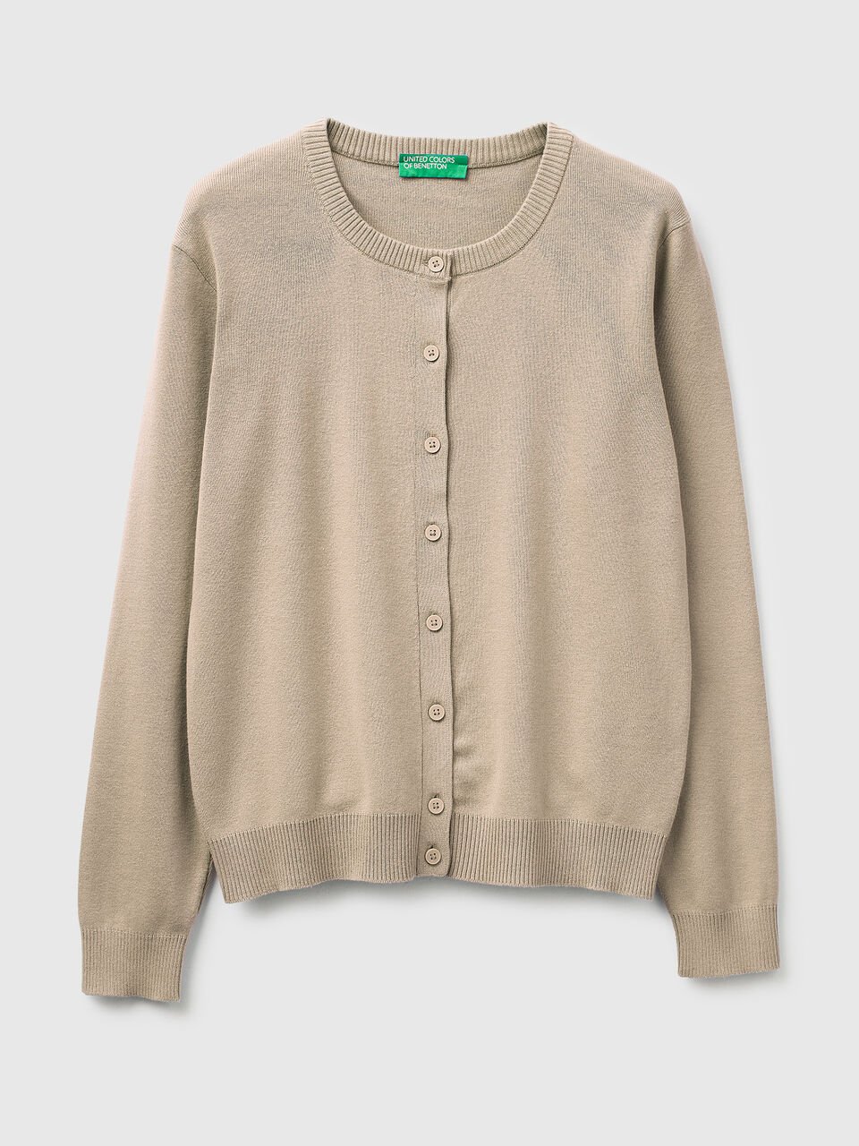Beige cardigan in tricot cotton