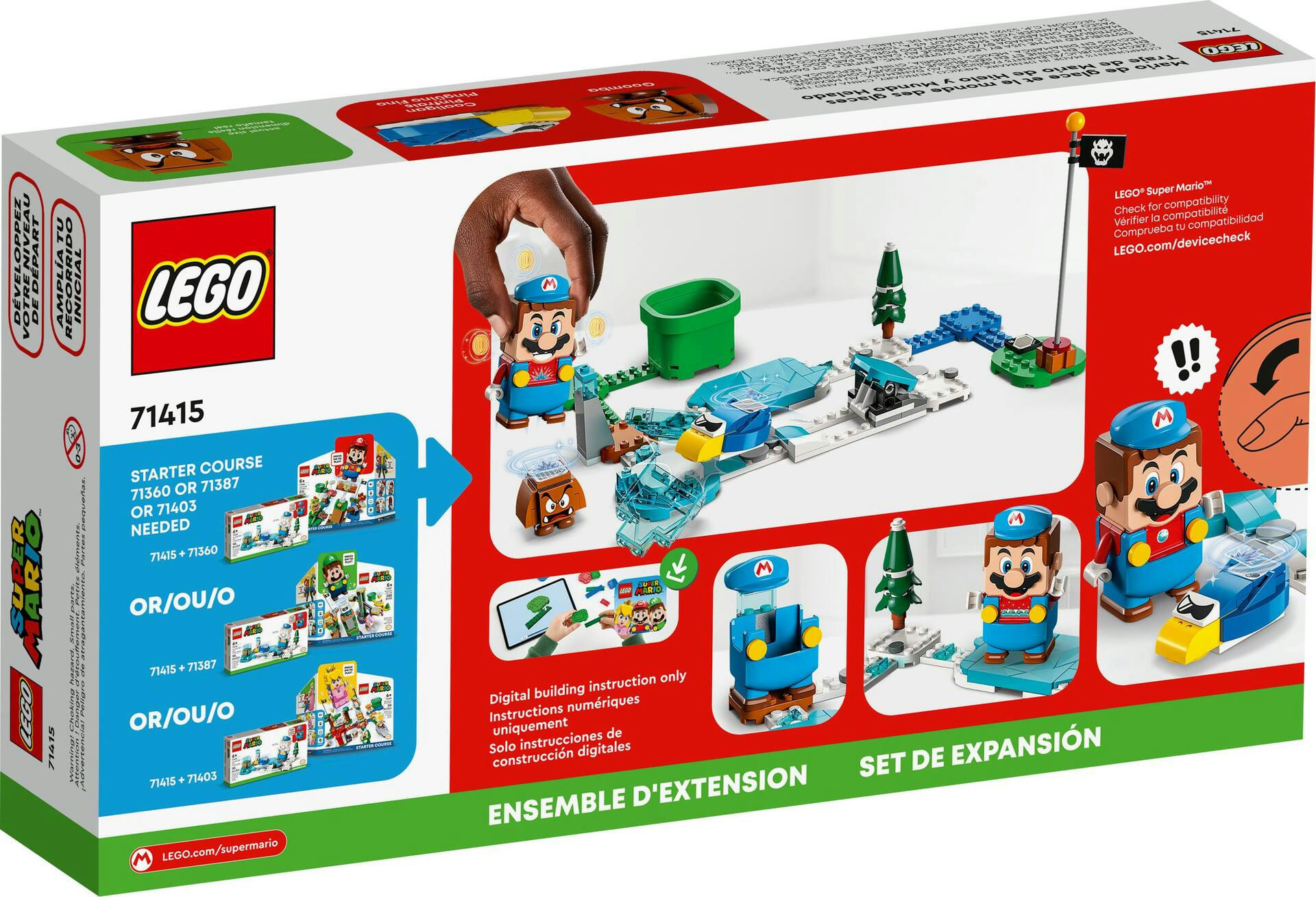 LEGO® Super Mario™ Ice Mario Suit & Frozen World Expansion Building Toy Set -71415, 105-pcs, Ages 6+