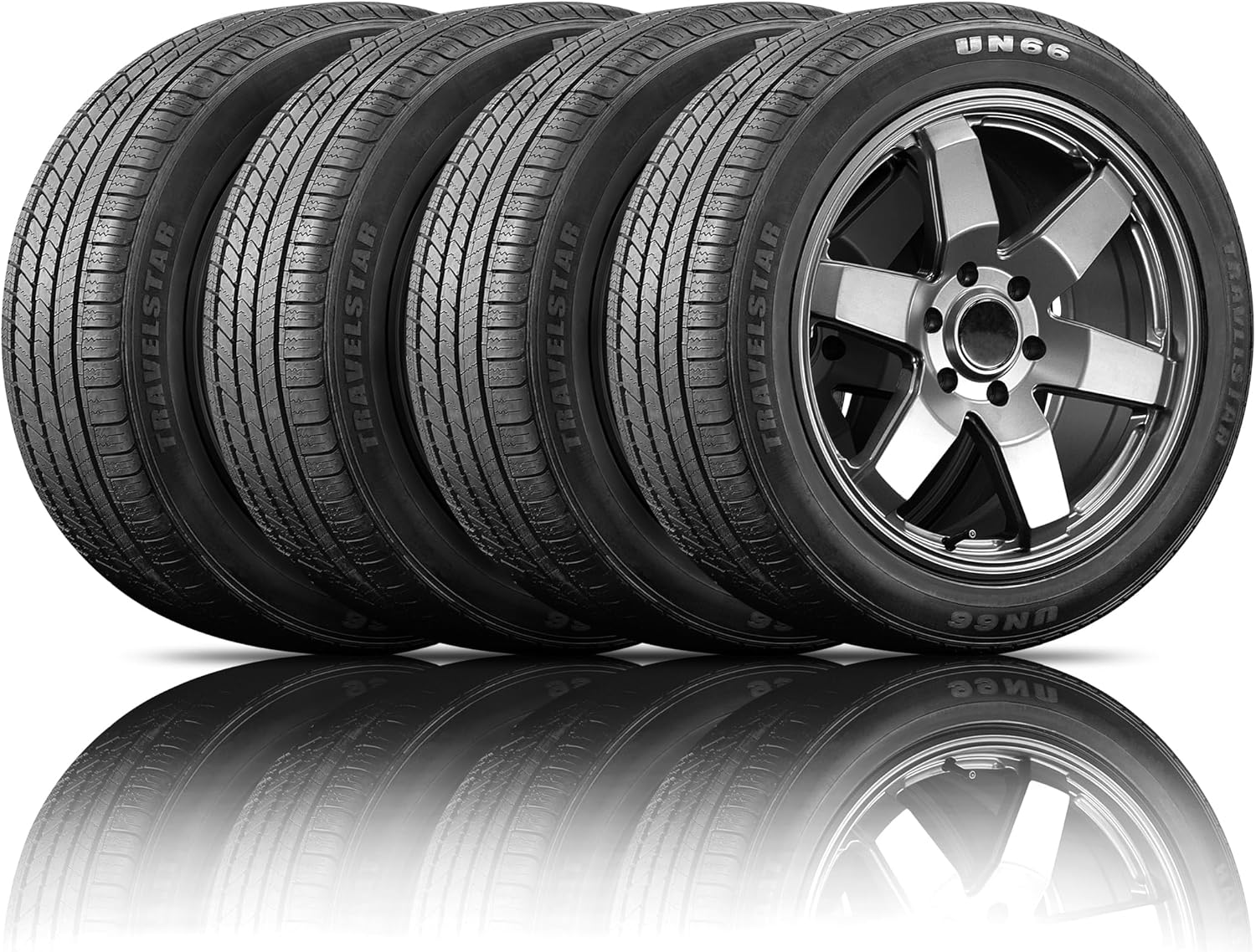 Set of 4 (Four) Travelstar UN66 255/50R20 105H All-Season High Performance CUV/SUV Tires 255/50/20 - Includes Three-Year Road Hazard Warranty UTQG 520AA (Tire Only)