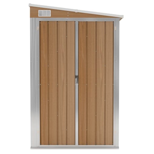 NNEVL Wall-mounted Garden Shed Brown 118x100x178 cm Galvanised Steel