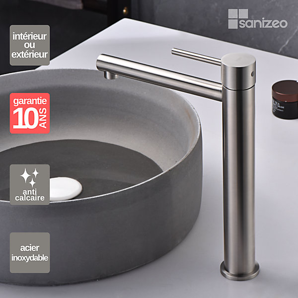 Mitigeur de Lavabo Bec Haut en Acier Inoxydable Intérieur / Extérieur IMEX MOSCU BDK034-3
