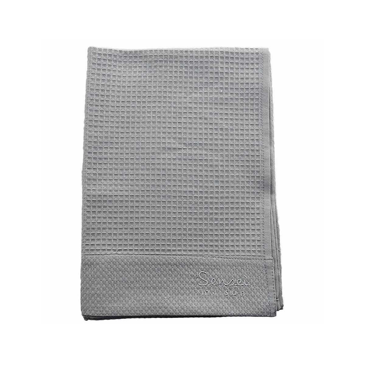 SPA NIDA - 2 serviettes de toilette nid d'abeille Gris Perle 50x100 cm