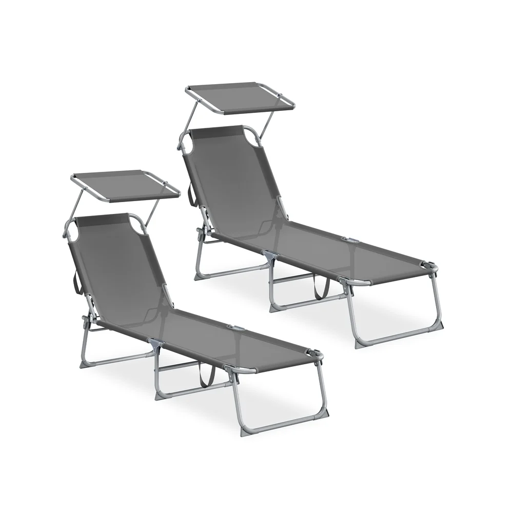 Chaise longue d'extérieur pliante, 189 x 53 x 28,5 cm