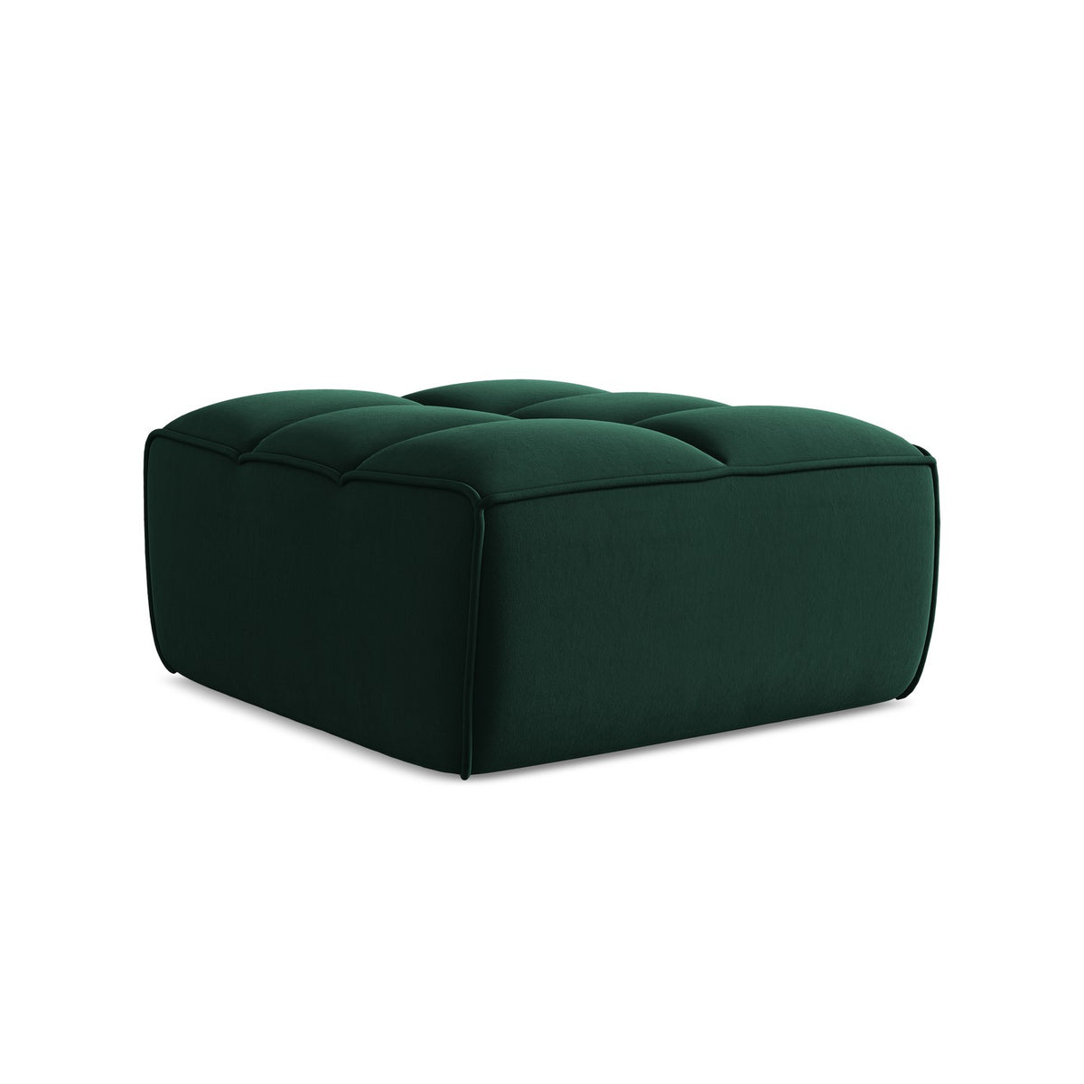 LaMiaSofa Poef Belluno - velours - flessengroen - 80x93x43