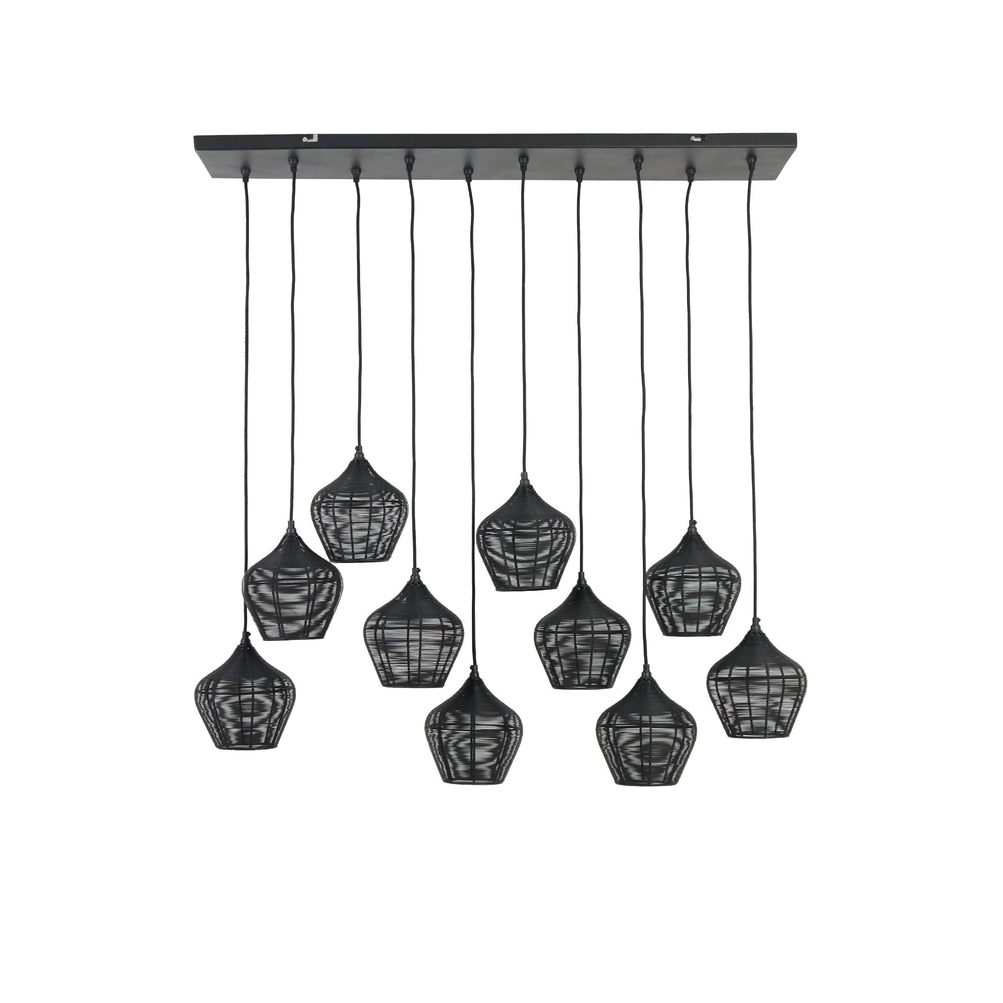 Light & Living hanglamp Alvaro - zwart - 120x25x29.5cm