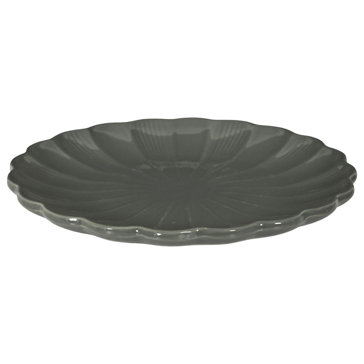 Duży talerz obiadowy Eden 27 cm szary ceramiczny