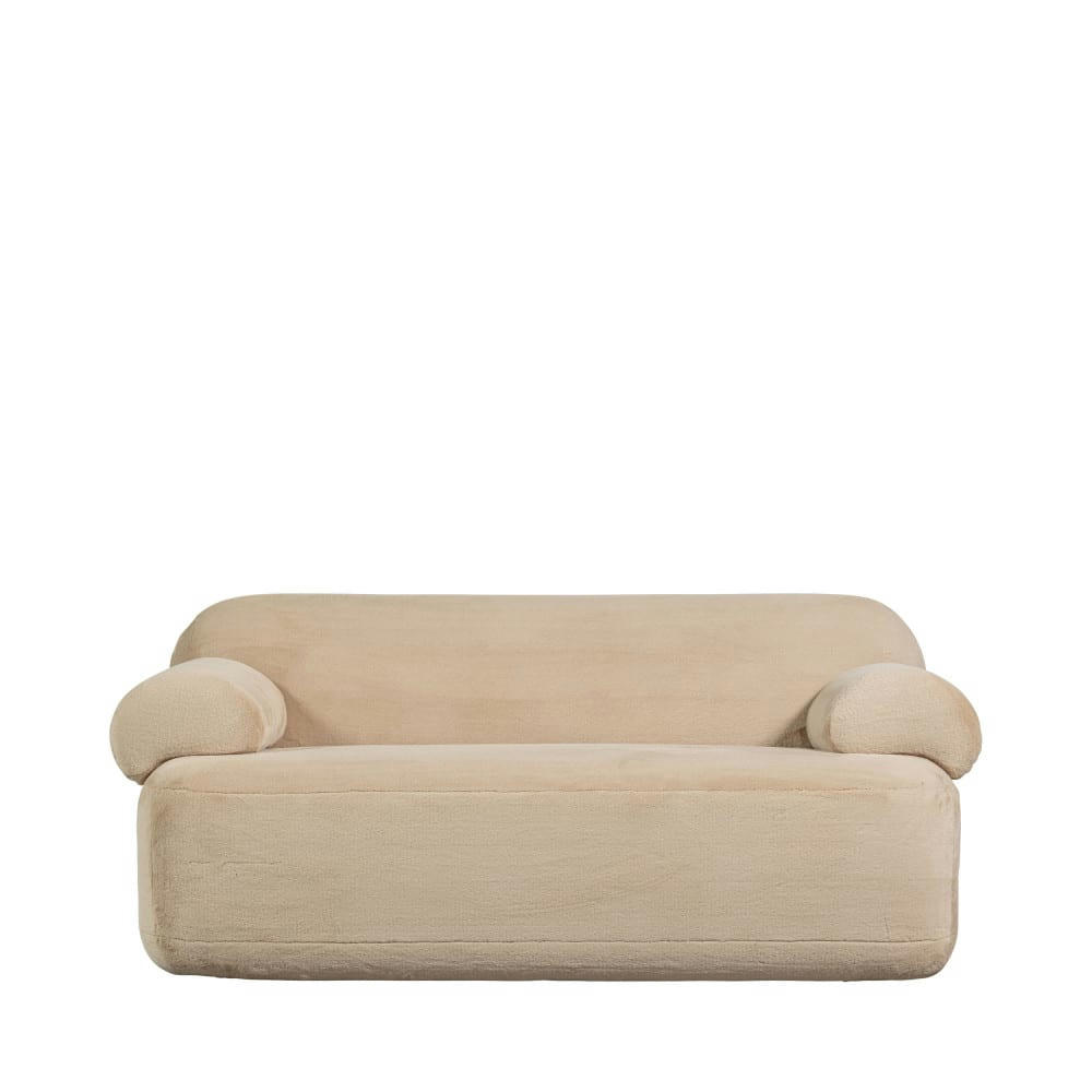 JOLIE - Canapé 2 places en fausse fourrure L183cm beige