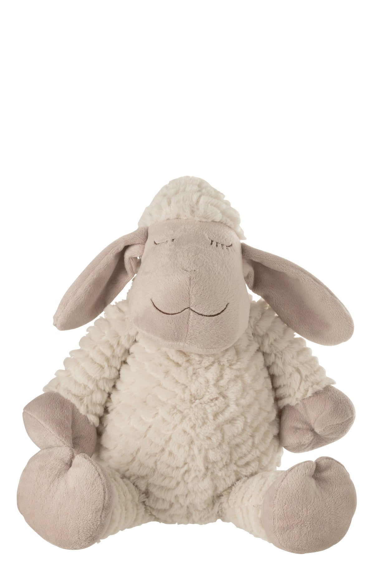 J-Line knuffel Schaap - textiel - wit/beige - large