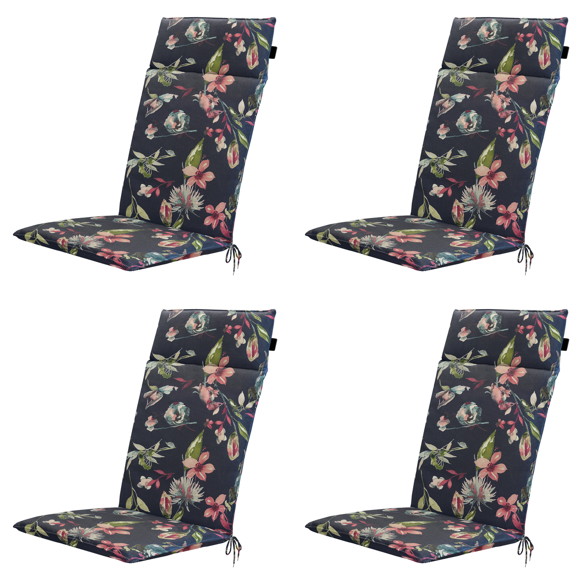 Madison tuintstoelkussen hoge rug Cato - blauw - 120x50x4cm - set van 4