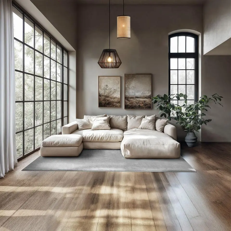 tectake? Kortpolig vloerkleed Soft Zone 140 x 200 cm - Grijs