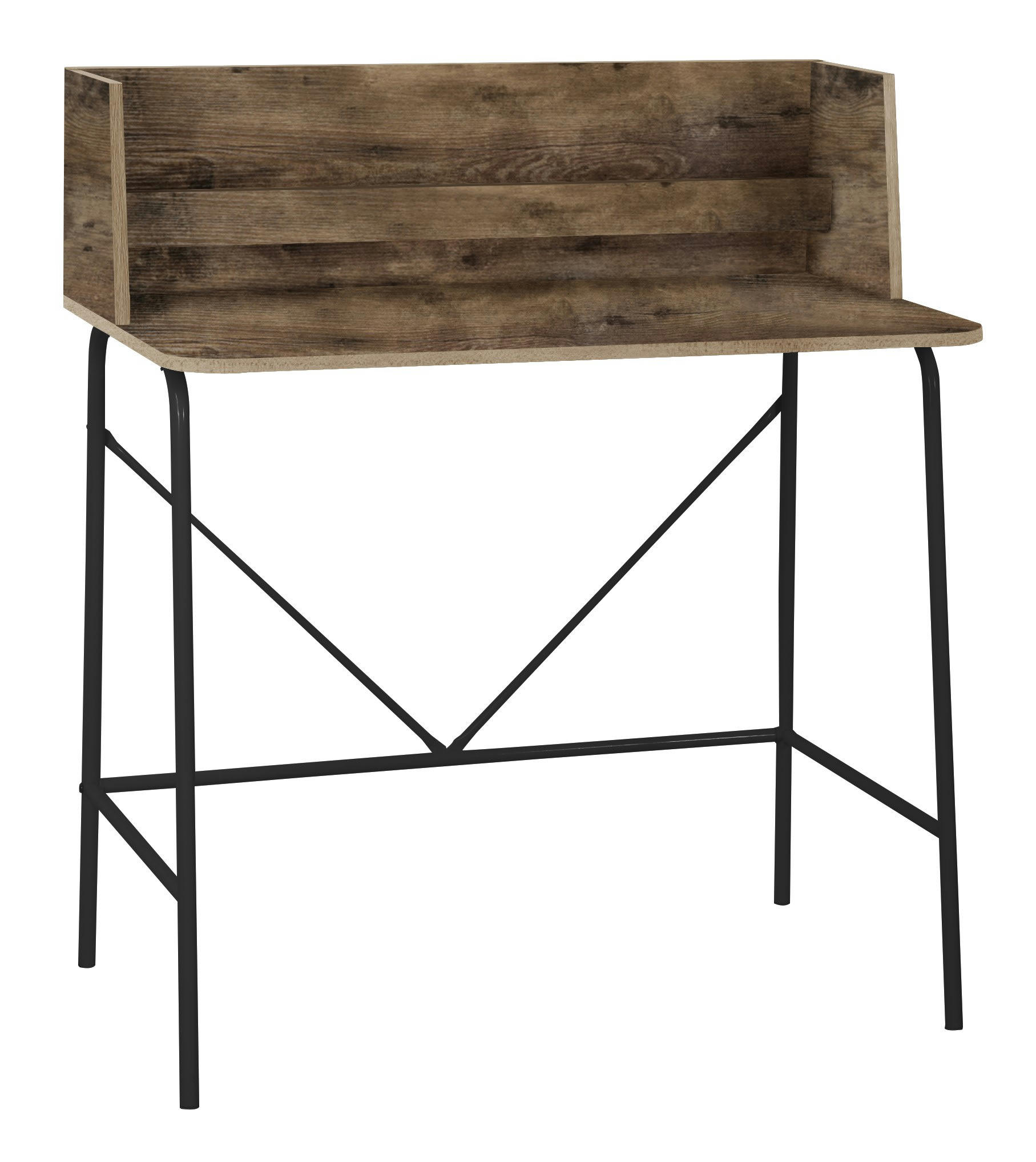 - Bureau en métal et bois coloris marron