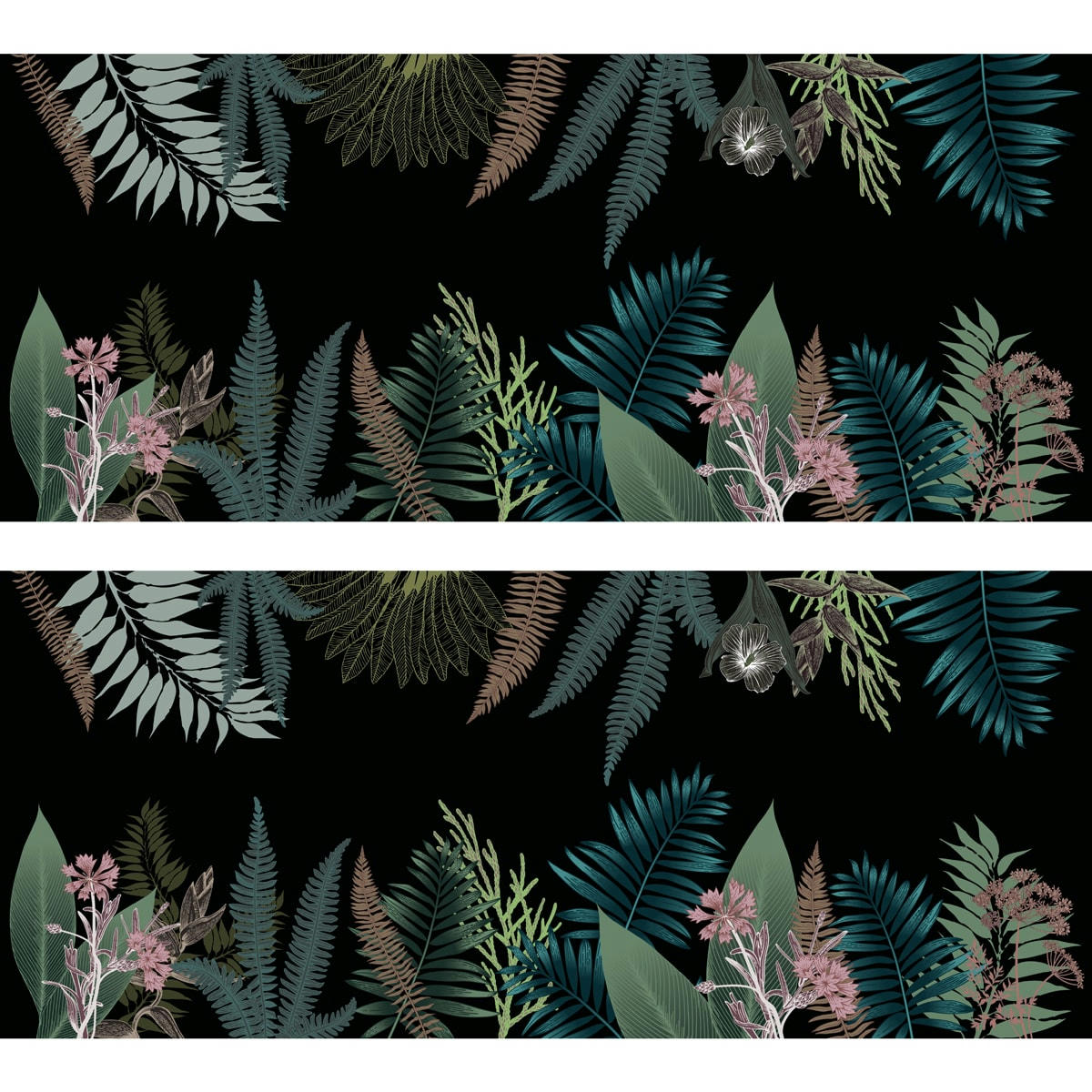 STRONG JUNGLE - Bandeau PVC lot de 2 : L 70cmxH 30cm Multicolore Feuillage Végétal