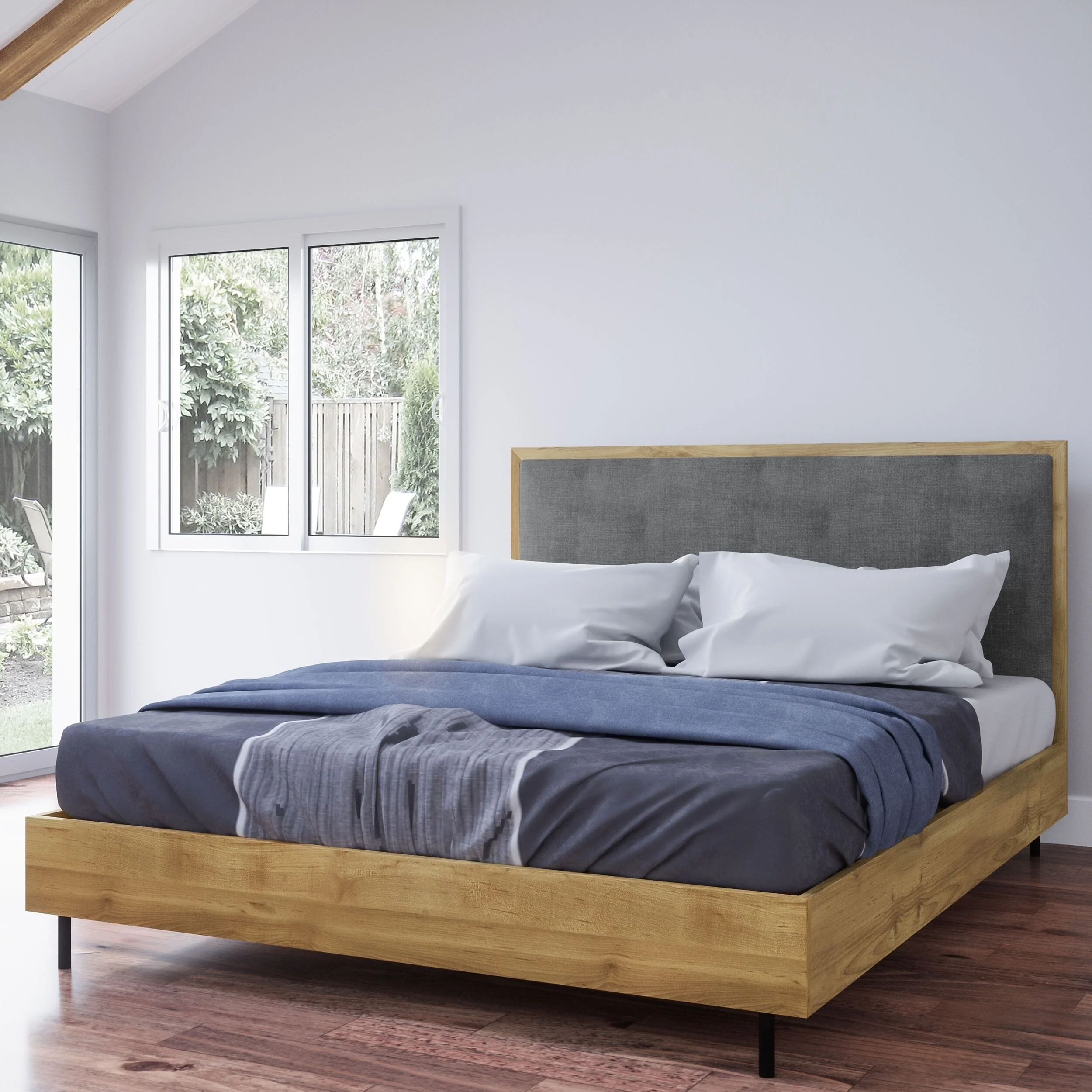 Abbyson Fresco Mid Century Wood 4 Piece Bedroom Set