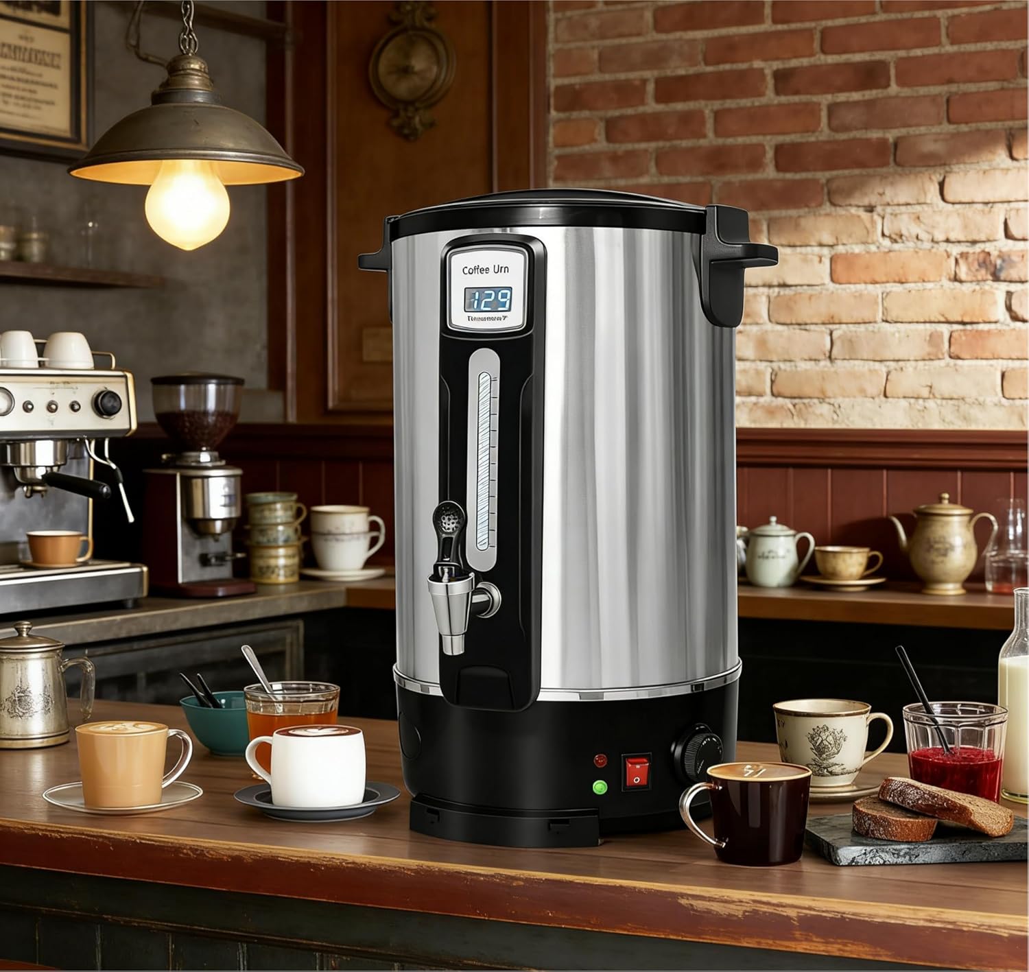 Commercial Coffee Urn 100 Cups（20L, Stainless Steel Large-Capacity Coffee Maker for Catering, Events, Offices & Restaurants, Fast Brew & Keep Warm Function