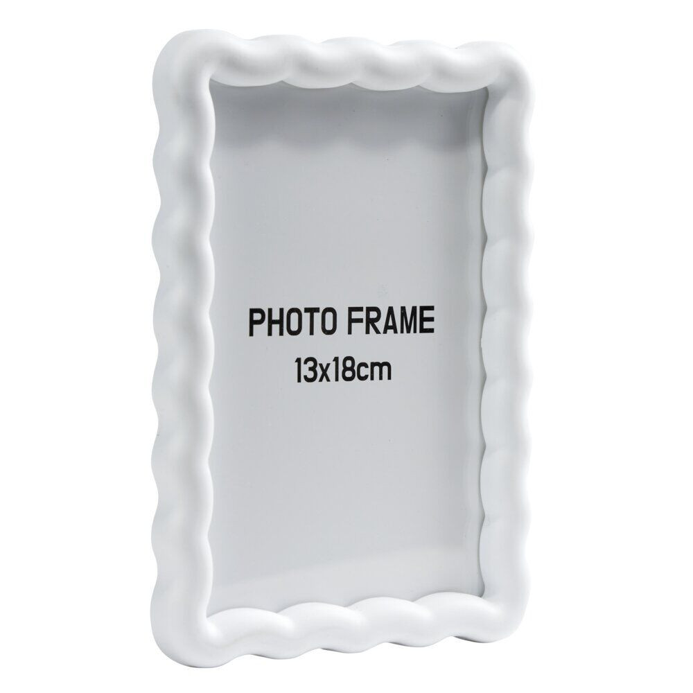 Cadre photo bord vague plastique coloré 14x19cm pour photo 10x15cm (3 modèles)