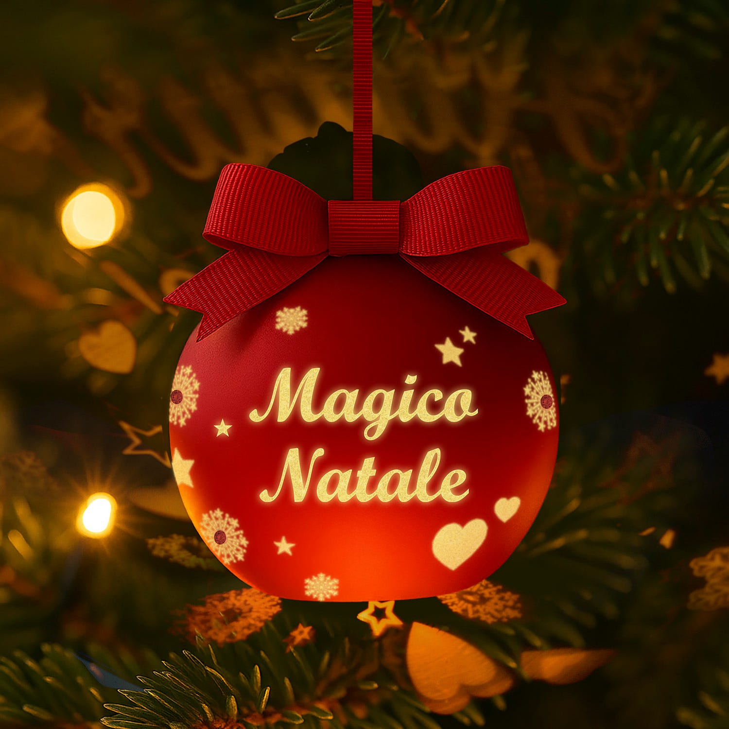 Pallina led Magico Natale rosso