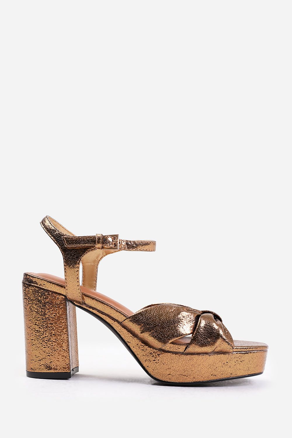 Where's That From Madon' Wide Fit Mid Block Heel With Plaftorm And Bow Detailing