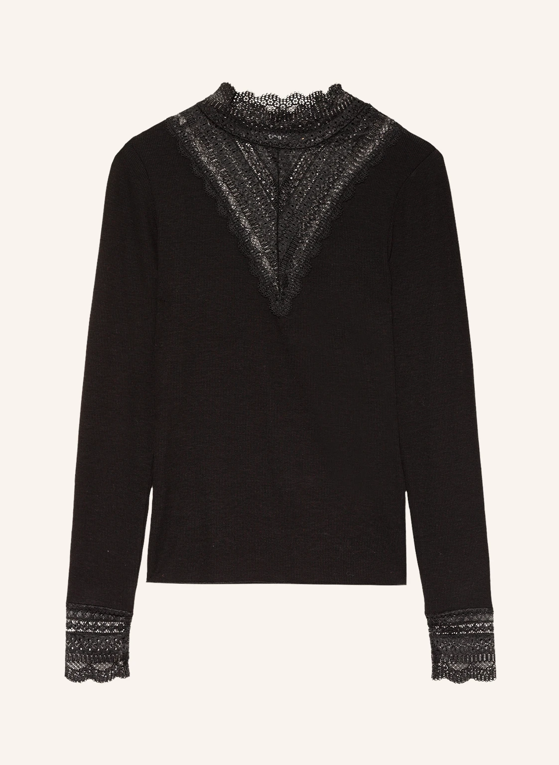 ONLY Longsleeve mit Spitzenbesatz