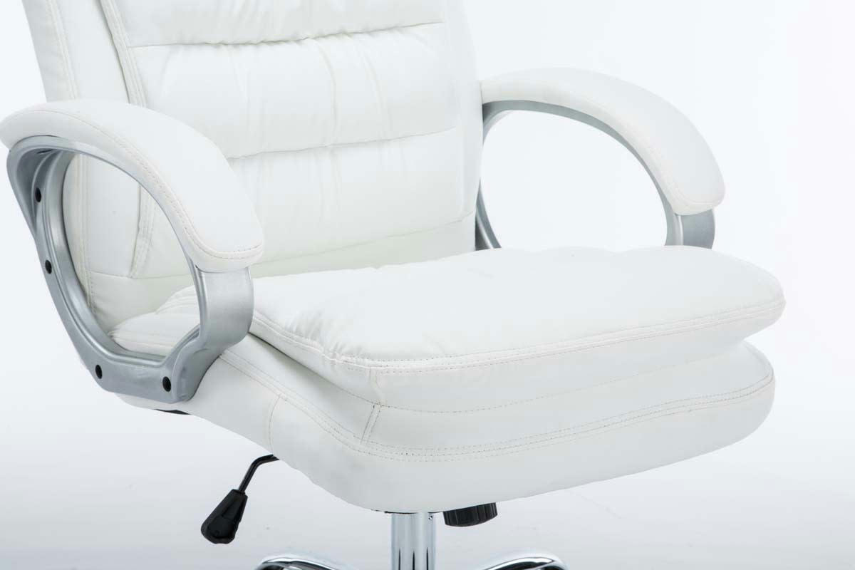 BIG VANCOUVER - Chaise de bureau réglable pivotant en similicuir Blanc