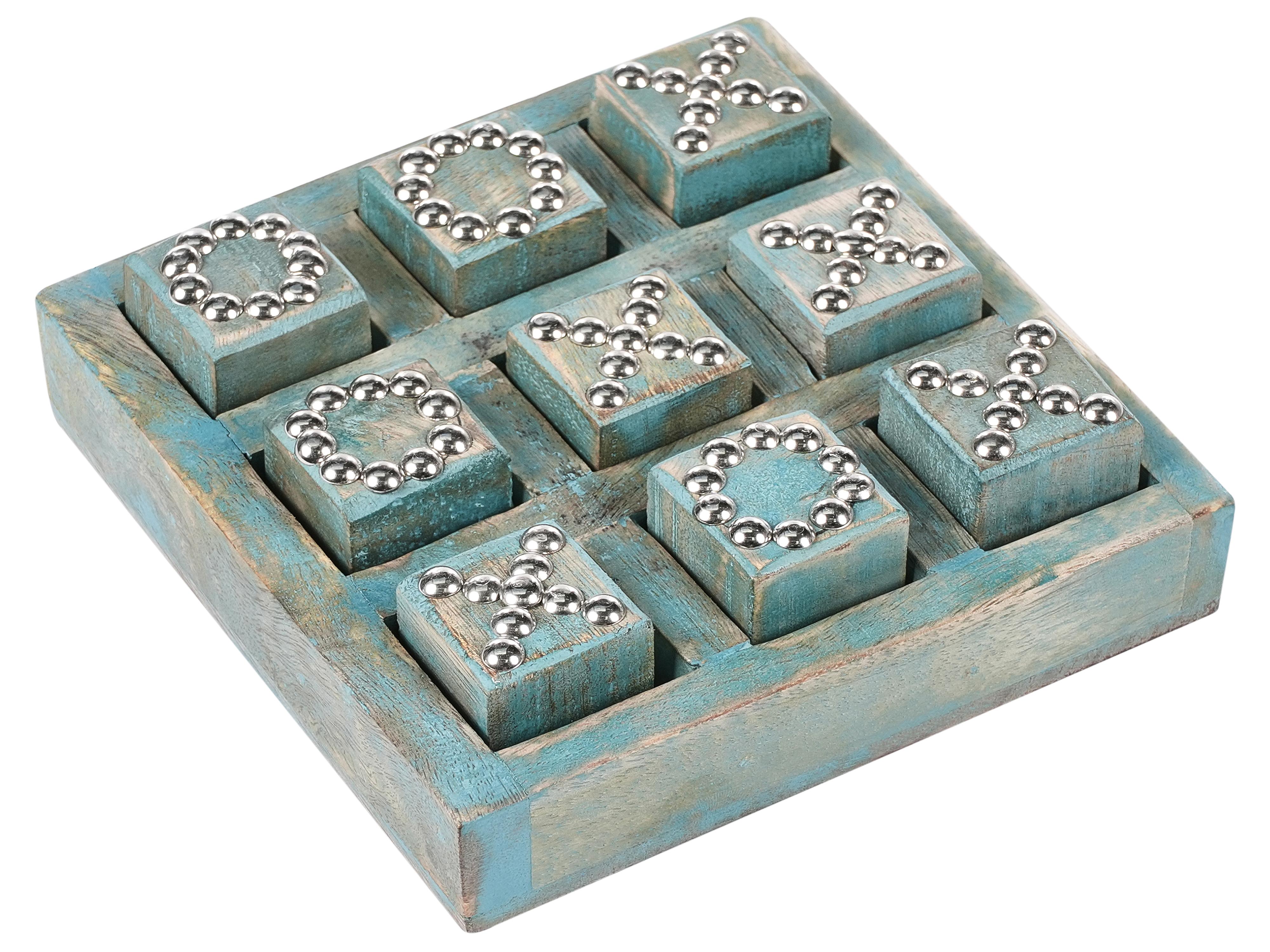 Tic-Tac-Toe Game KINA Mango Wood Blue