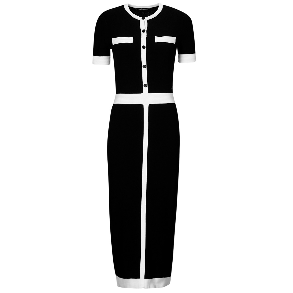 Karl Lagerfeld - CLASSIC KNIT DRESS - Black / White