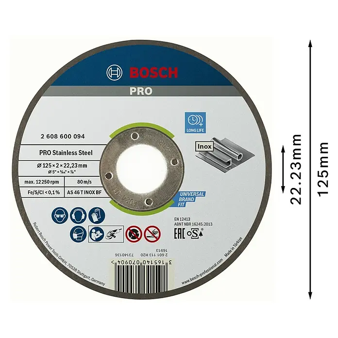 KAPPESKIVE BOSCH INOX 125X2MM BOSCH