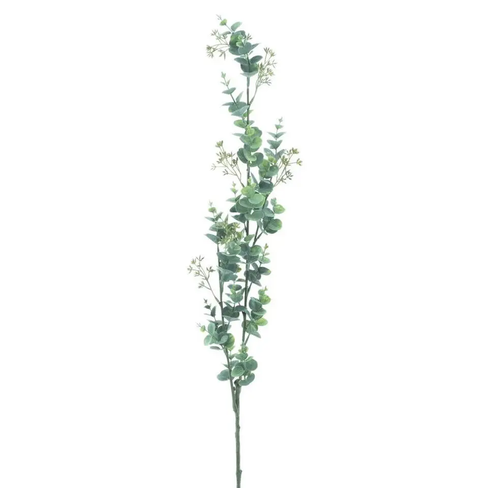 Bellatio Design Kunstbloem/kunsttak Eucalyptus - 119 cm