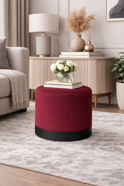 Pufa LUX elegancka podstawa metalowa czarna MG31