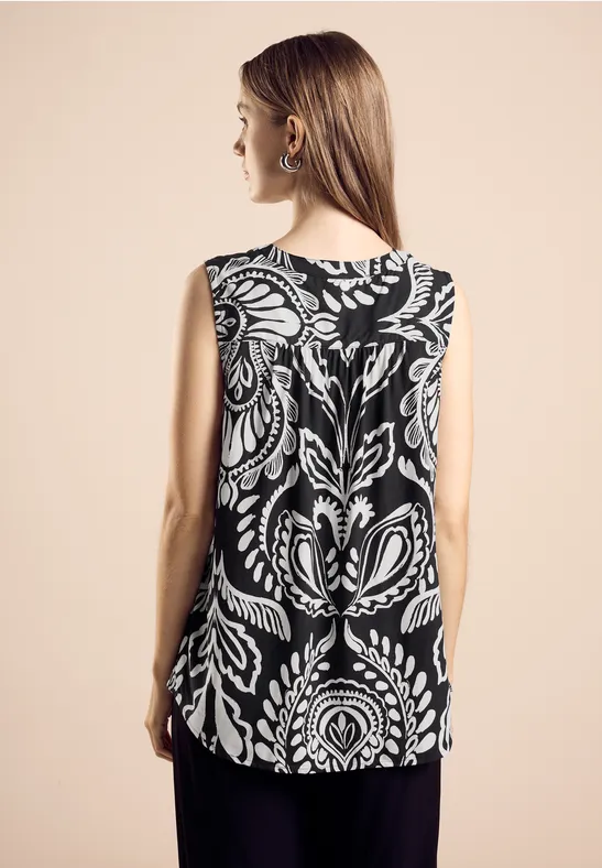 Ärmellose Bluse mit Print