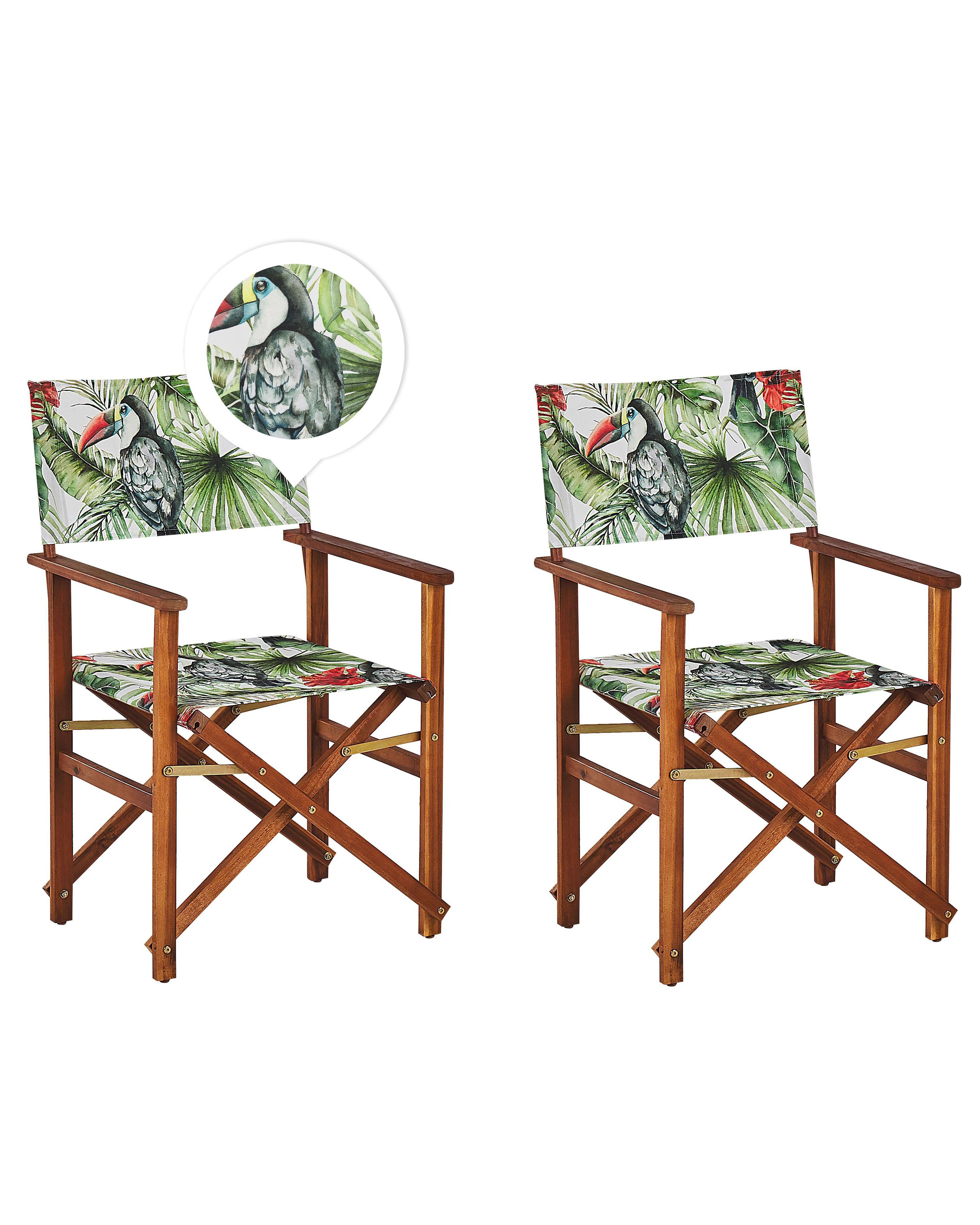 Set of 2 Garden Chairs CINE Acacia Wood Green