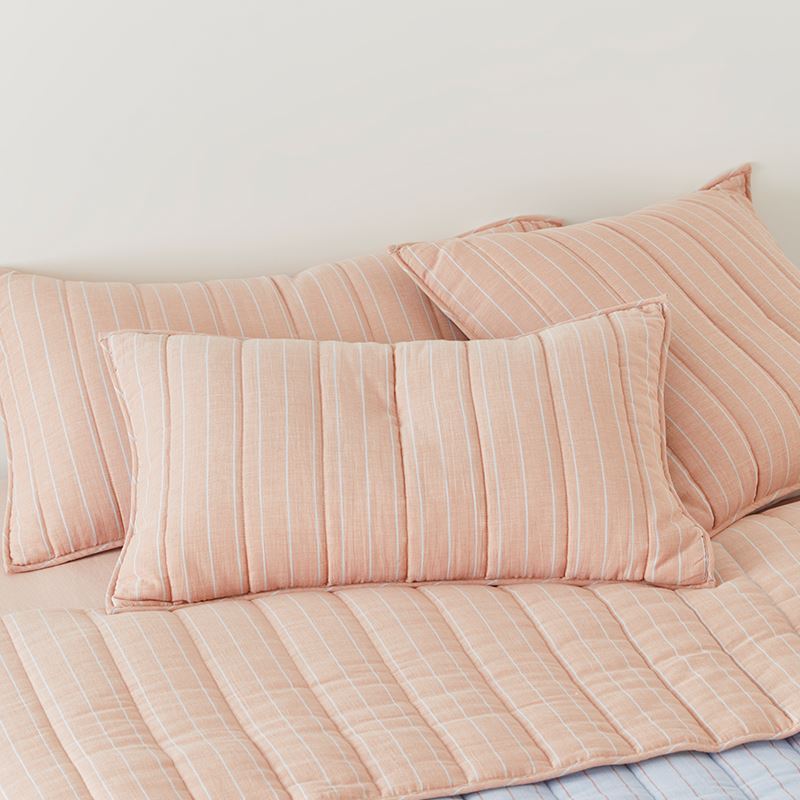 Cove Sky Blue Stripe Quilted Coverlet Separates