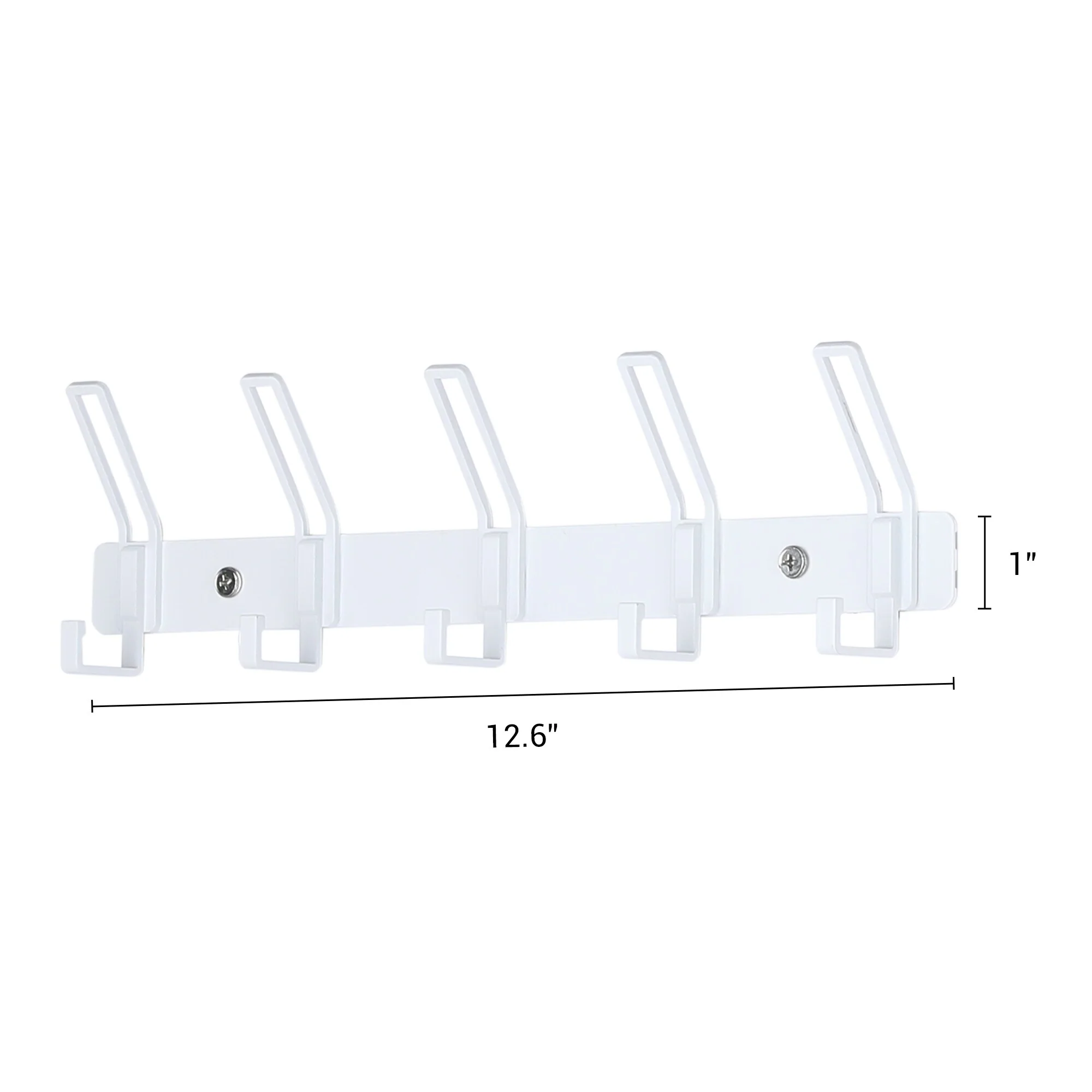 1 Pack Coat Rack Wall Mount, Wall Hooks with 5 Hooks for Entryway - 12.6*1in