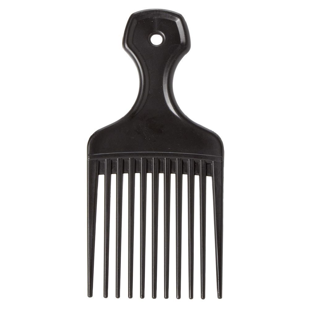 Peigne Afro plastique noir mat L16,5 cm
