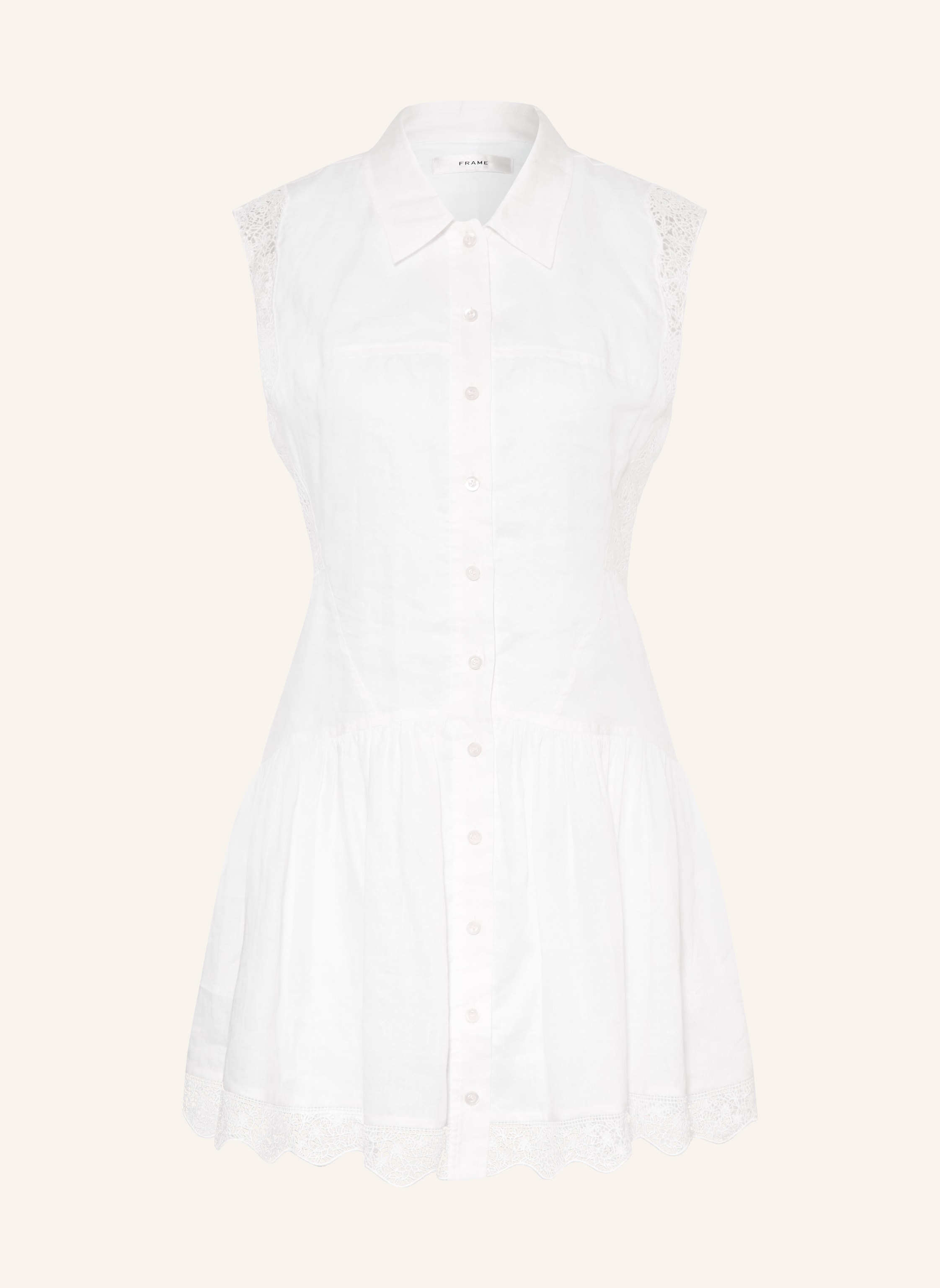 FRAME Hemdblusenkleid mit Spitze