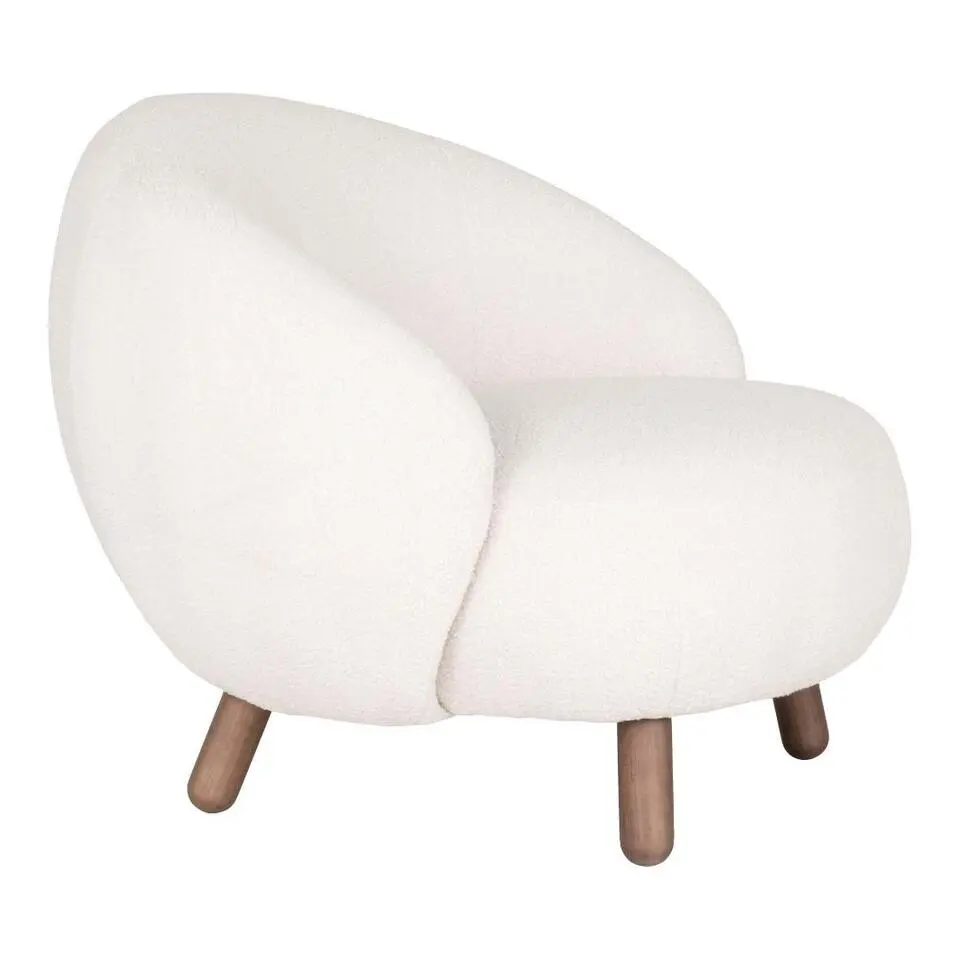 Hioshop Savona fauteuil met poef wit