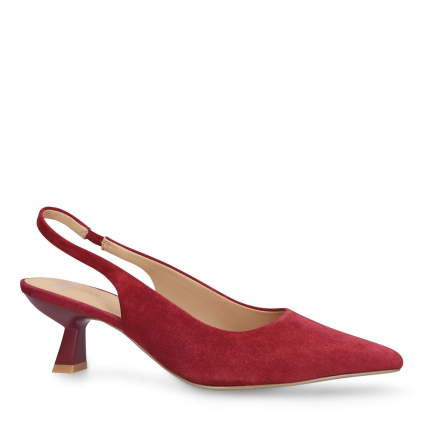 Manfield Burgundy suède slingbacks
