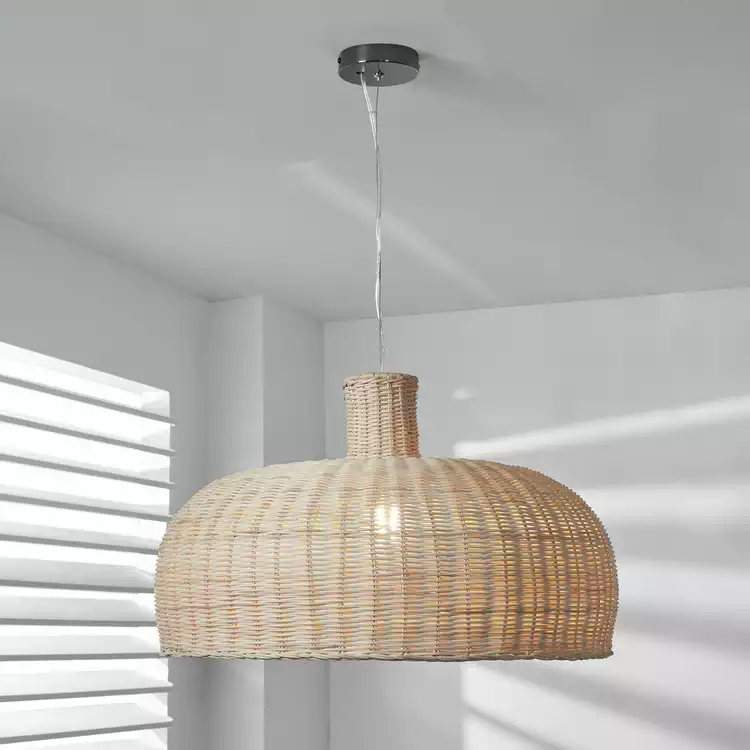 Pacific Caswell Rattan Dome Pendant Light - Natural