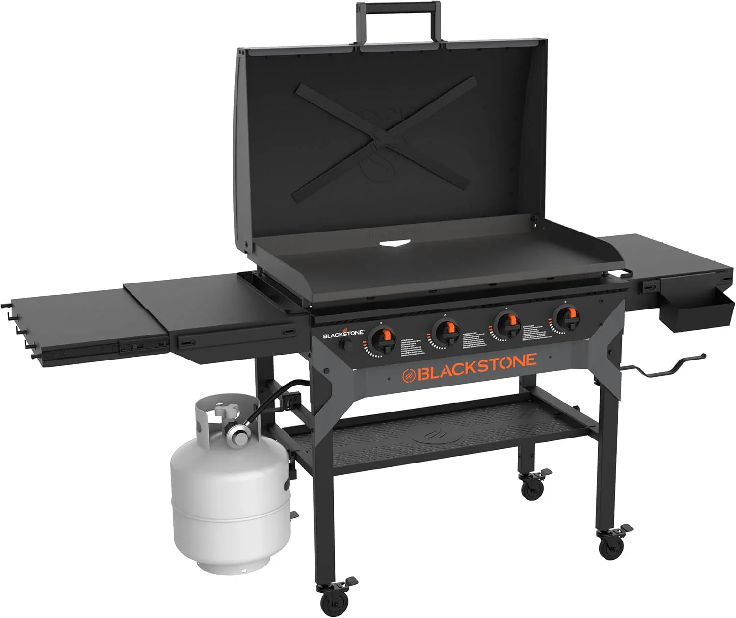 Iron-Forged 36 Omnivore Griddle �C Premium Powder-Coated Steel with Reinforced Hood, Black Finish
