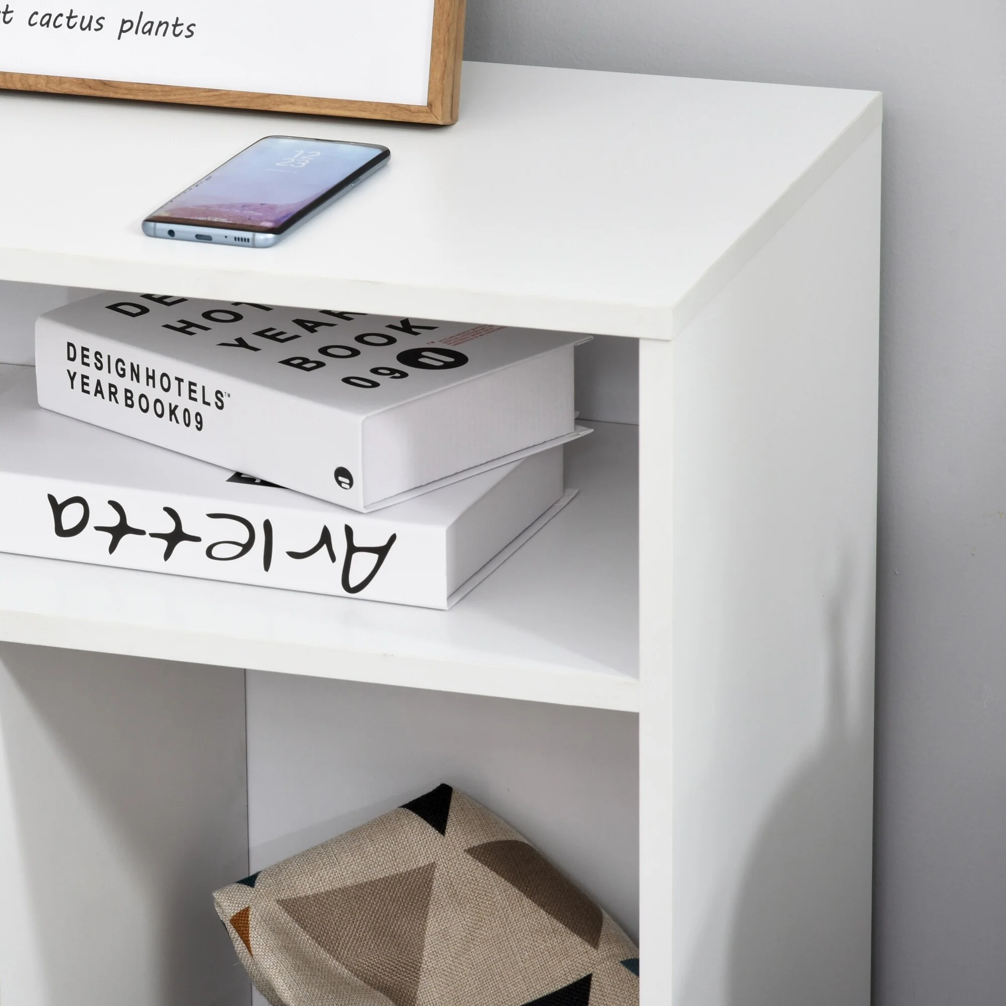 Printer Stand Home Office Mobile Cabinet Organizer Desktop with Caster Wheels, 2 Locking Breaks and Drawer