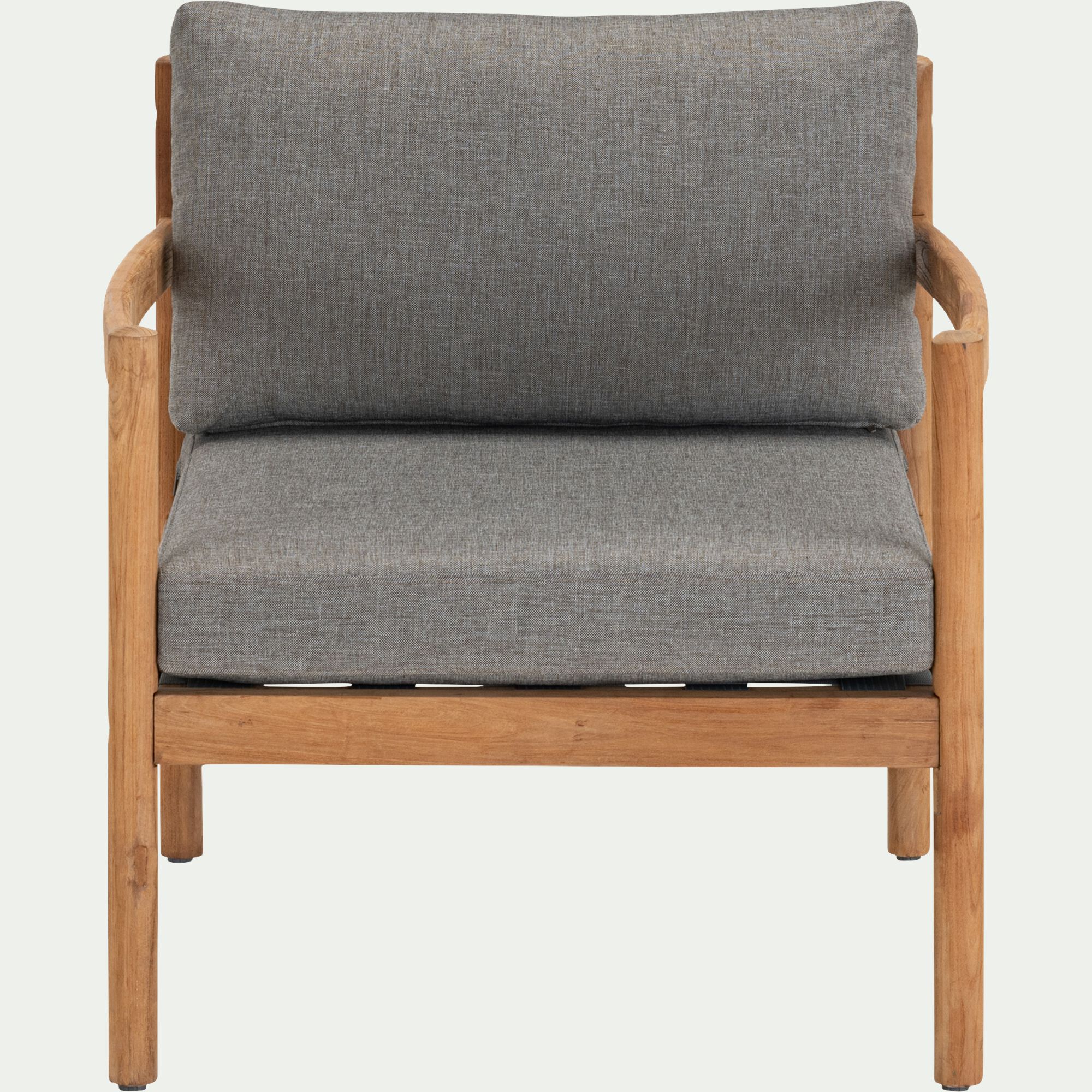 MARIOLU - Fauteuil de jardin en teck recyclé - gris